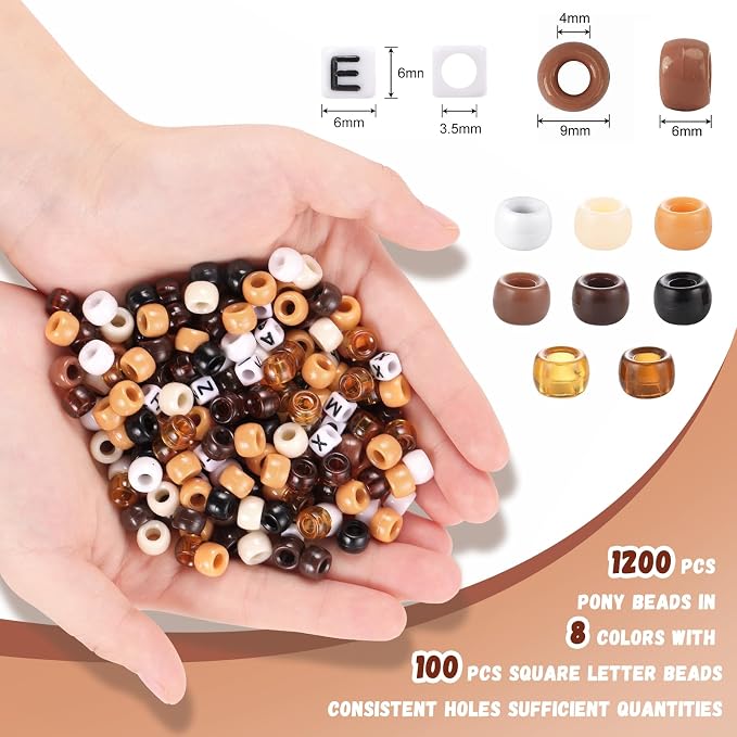 Black and Brown Beads, Pony Beads - Image 4
