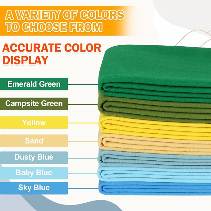 XSEINO Yellow Large Felt Fabric 36" X 36 ", 1.4 mm Thick Soft Felt Fabric Sheet - Image 5