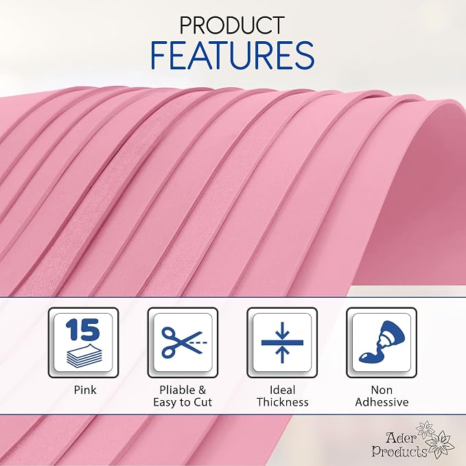 Pink EVA Foam Sheets for Crafts, 9 x 12 Inch, 2mm Thickness – Ideal for DIY - Image 4