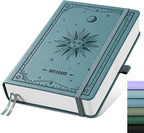 EMSHOI Lined Journal Notebook, 320 Numbered Pages, A5 Size | Leather Hardcover by EMSHOI