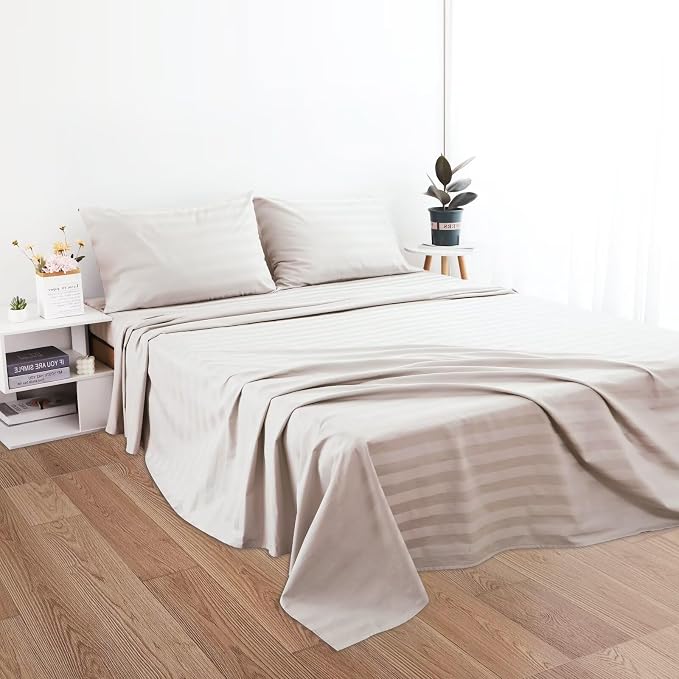 2-Pack Cotton Twin Flat Sheet Only, 600 Thread Count 100% Egyptian Cotton Top - Image 5