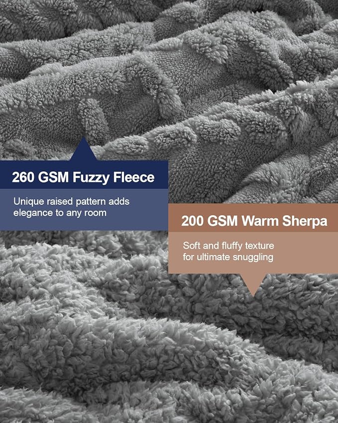 Super Fuzzy Soft Sherpa Fleece Weighted Blanket, 20 lbs Dual Sided Fluffy Heavy - Image 4