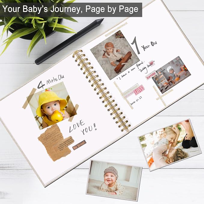 10 x 10 Inch Scrapbook Photo Album, Hardcover Kraft White Pages Arch Window - Image 2