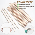 Balsa Wood Sticks, Balsa Wood Strips, Square Wooden Dowels - Image 4