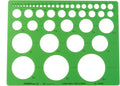Alvin, Circle Guide Template, 46 Circles, 8.625 inches x 11.125 inches x .030 by Alvin