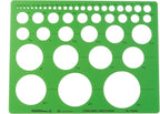 Alvin, Circle Guide Template, 46 Circles, 8.625 inches x 11.125 inches x .030 by Alvin