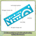HARFINGTON Multifunctional Geometric Rulers 15cm Metric and SAE Aluminum - Image 4