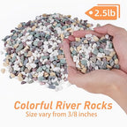 Pulovin 2.5 lbs Pea Gravel for Plants, Fish Tank, 3/8 inch Decorative Pebbles - Image 2