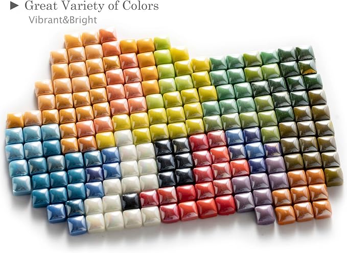 Lanyani 1.7 Pounds/350 Pieces Vibrant Glass Mosaic Tiles Assortment - Image 2