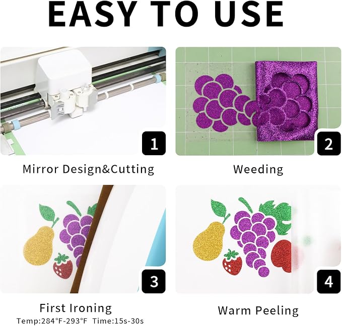 Glitter HTV Heat Transfer Vinyl, Sparkle HTV Compatible - Image 4