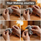 DIY Needle Felting Kit Cute Gray Lamb Lying – Needle Felting Starter Kit - Image 5