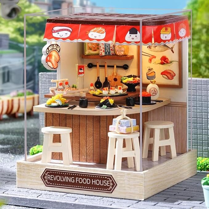 Miniature House Kit, CUTEROOM Tiny House Kit Wooden Dollhouse Kit Mini House by CUTEROOM