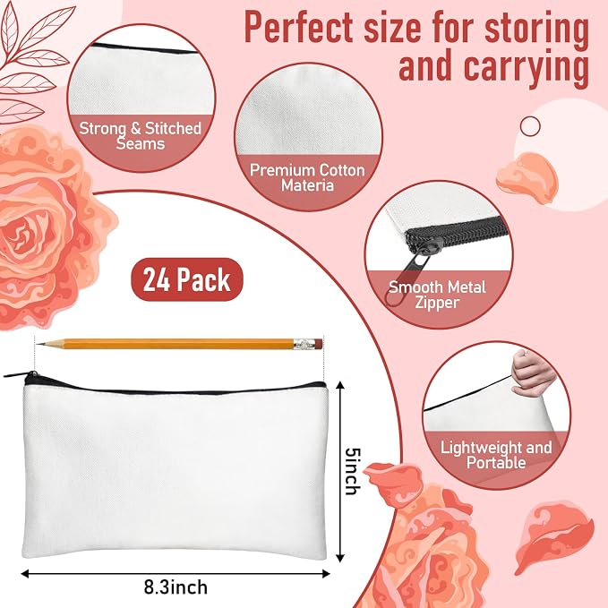 Legigo Blank Canvas Bag Zipper Pouch Makeup Bags Bulk - Image 2