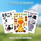 48 Sheets Create Funny Safari Animals Stickers, Make a Face Stickers - Image 2