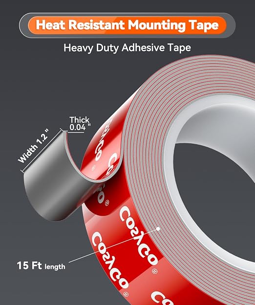 Double Sided Tape Heavy Duty, 15FT Outdoor Heat Resistant Automotive Waterproof - Image 2