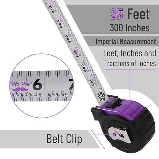 Mr. Pen- Retractable Tape Measure 25 ft, Easy Read | Steel Retractable - Image 3