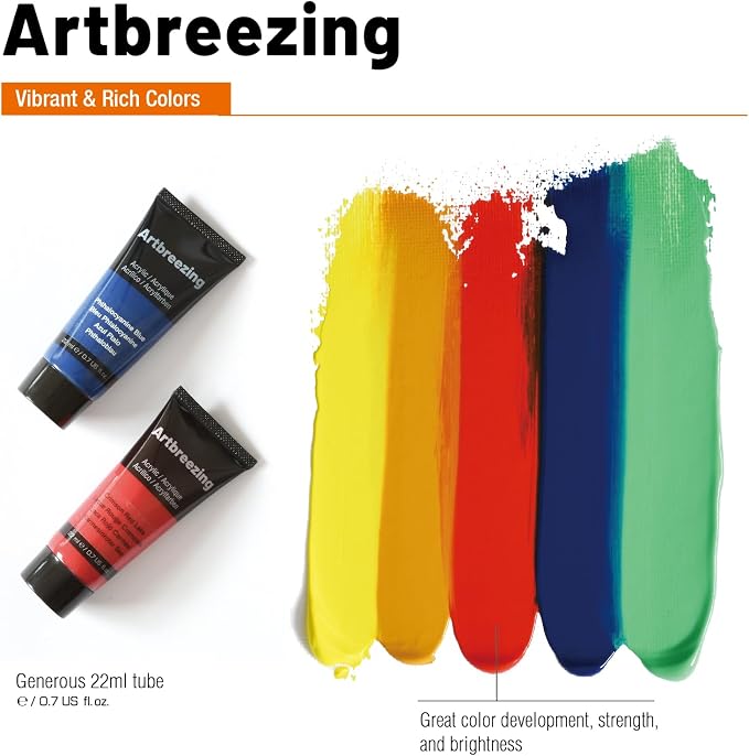 48 Colors Professional Acrylic Paint Set, Artist Paint Supplies | 22ml Tubes - Image 3