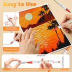 Yellow Orange Acrylic Paint Pens, Water Based 12 Colors Dual Tip Acrylic Paint - Image 6