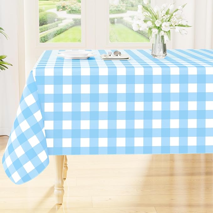 Smiry Rectangle Table Cloth, Waterproof Vinyl Tablecloth by Smiry