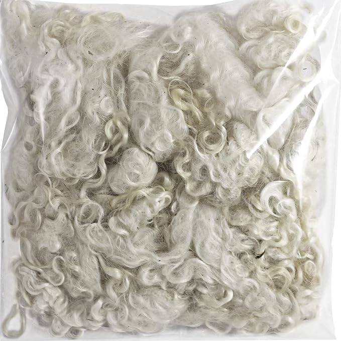 REAL MOHAIR LOCKS. Organic Natural White Wool Fiber - Image 3