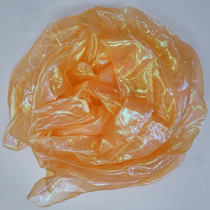 Orange Iridescent Organza Fabric - Image 8