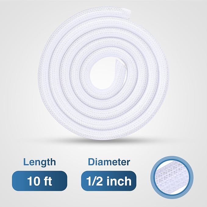 Nilight Cable Sleeve, 10ft-1/2inch Cord Management Sleeves, Braided Sleeving - Image 2