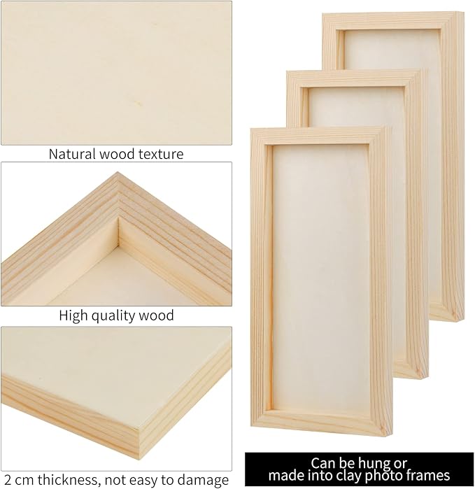 ADXCO 8 Pack Wood Panels 6 x 12 inch Wooden Canvas Board Unfinished Wooden - Image 5