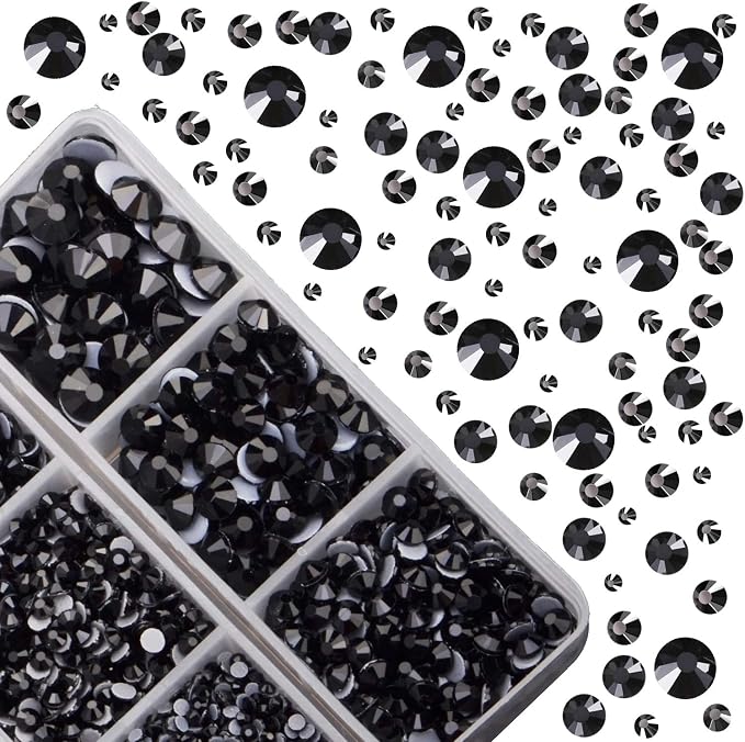 4000pcs Mixed Size Hot Fix Round Crystals Gems Glass Stones Hotfix Flat Back - Image 2