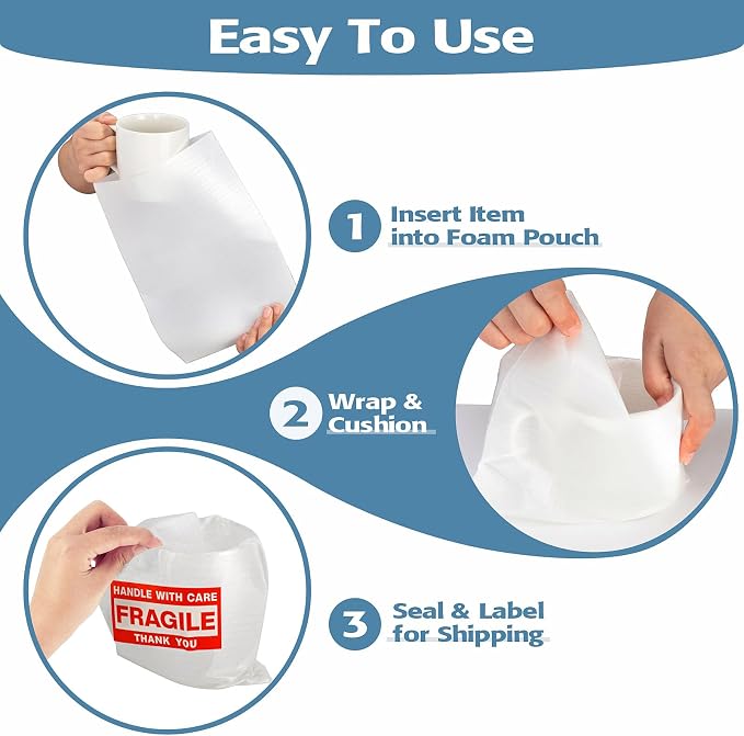540Pcs Dish Packing Supplies for Moving, 290Thickened High-Density Foam Wrap - Image 3