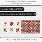 Patchwork Mulled Wine Cotton Fabric Panel – 6 Designs + Bonus Sheet 29.5×19.6 - Image 4