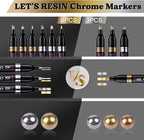 LET'S RESIN 6Pcs Mirror Chrome Markers, 3 Sizes Shiny Chrome Paint Pen - Image 6