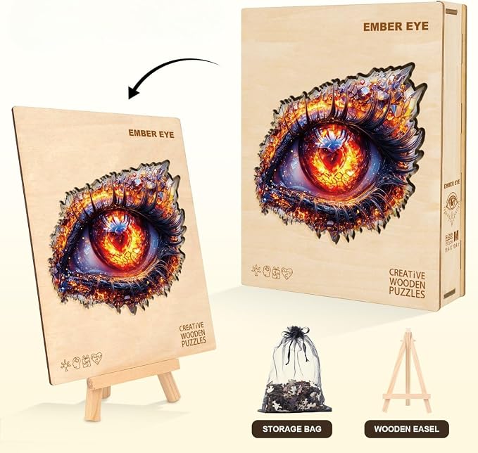 Ember Eye Puzzles Adults Gifts Wooden 90 Pieces 8.5 * 7.7in - Image 5