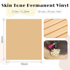 Tintnut Pastel Skin Tone Permanent Vinyl 8 Sheets 12''x10'' Adhesive Vinyl | - Image 2
