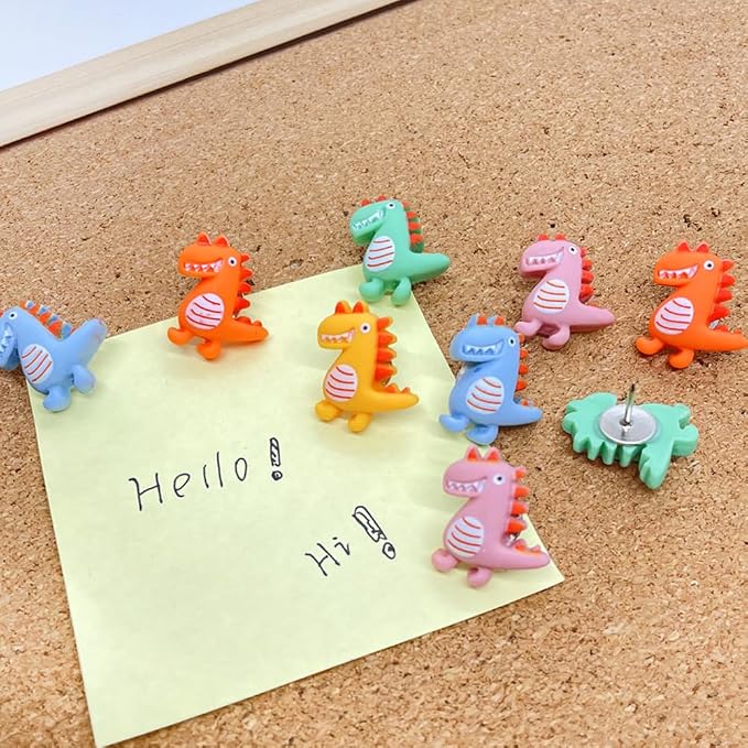 30 pcs Cute Dinosaur Decorative Push Pin Animal Thumbtack Photo Memo Note - Image 6