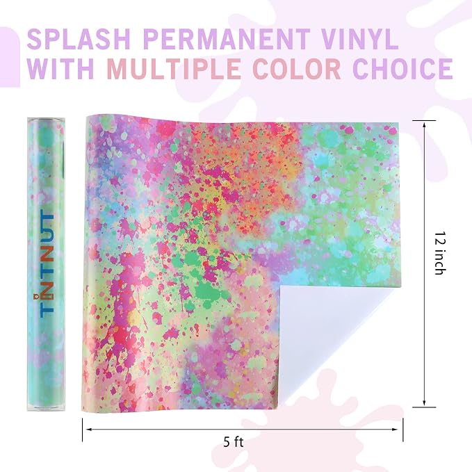 Tintnut Splash Permanent Vinyl Roll 12in x 5ft Pastel Color Adhesive Vinyl | - Image 2