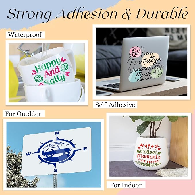 VINYL FROG Permanent Adhesive Vinyl Bundle 20 Pack Glossy Permanent Vinyl - Image 4