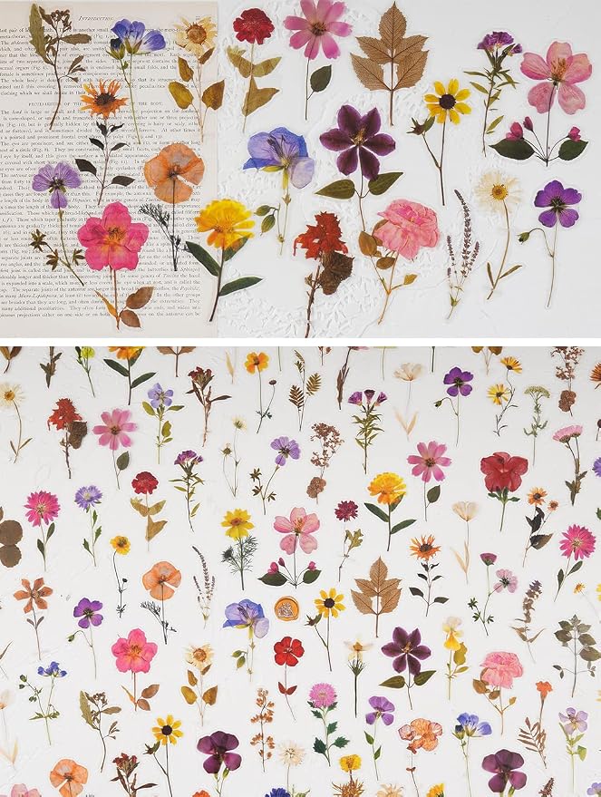 Knaid Pressed Flower Themed Stickers Set Dried Flowers Resin Stickers Decals - Image 7