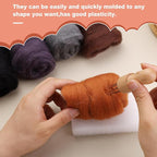 Wonvoc Needle Felting Wool 2.82 OZ, 8 Colors Wool Roving, Felting Wool Bulk - Image 4