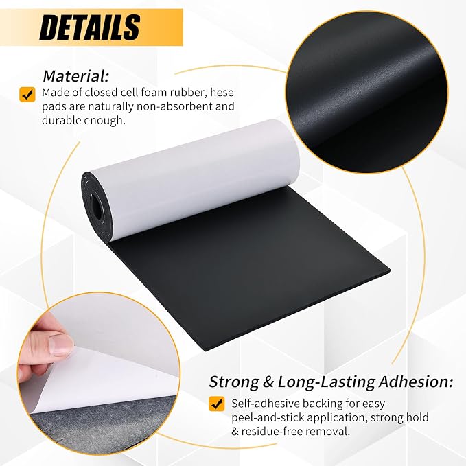 1/4" T x 12''W x 59''L Neoprene Foam Rubber Sheet - Image 3