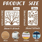 6pcs Tree Leaves Stencil for Painting Birds Branches Painting Crafts Template - Image 2