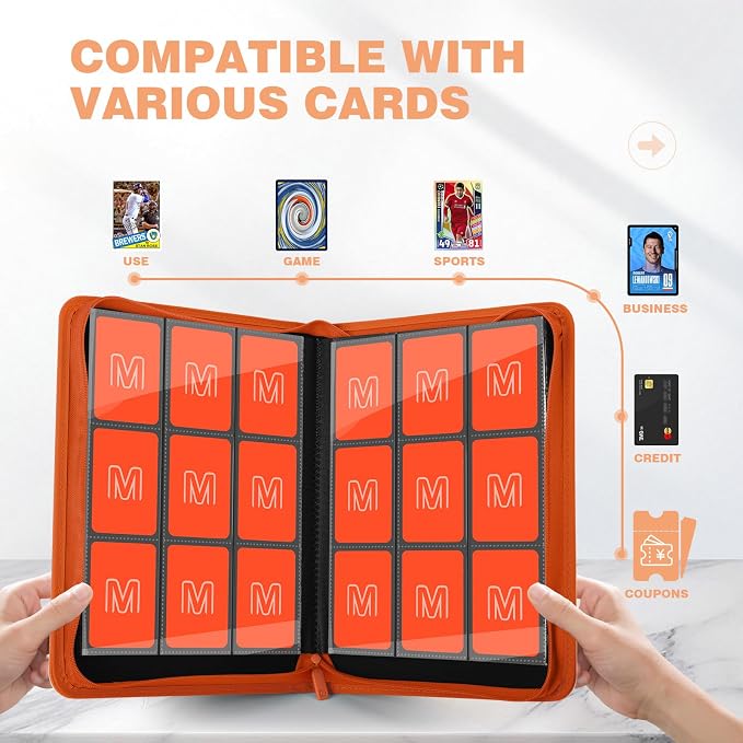 Trading Card Binder with 9 Side Loading Pocket Card Album Hold Up to 540 Cards - Image 2