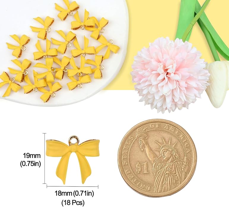 Bow Charms for Bracelet Jewelry Making Cute Bracelet Charms | 18Pcs, Bow Charms - Image 7