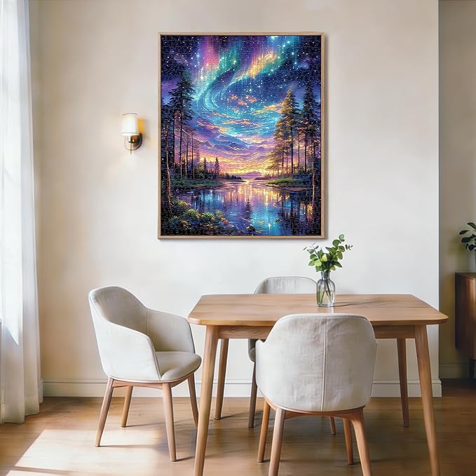 Starry Aurora Lake Puzzles for Adults 1000 Pieces, ImpossibleHard Challenging - Image 2