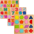 Wooden Puzzles for Toddlers 3-5, Boys & Girls, Montessori Toddler | 3 in 1 by Winbar