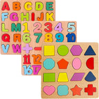 Wooden Puzzles for Toddlers 3-5, Boys & Girls, Montessori Toddler | 3 in 1 by Winbar