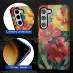 Case for Samsung Galaxy S23 Case, Vintage Floral Girly Design Hybrid Dual - Image 2