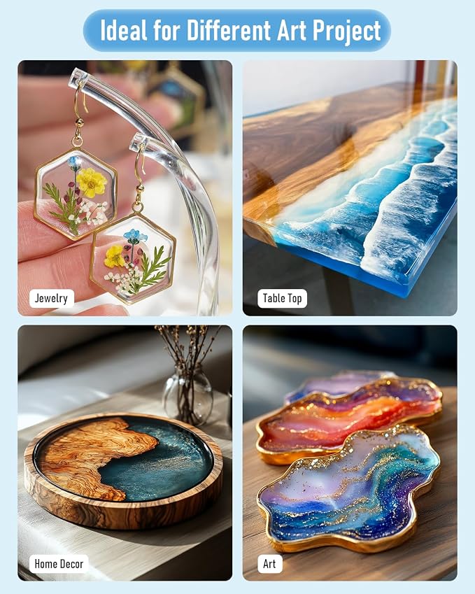 Nicpro 32 Ounce Crystal Clear Epoxy Resin Kit, Food Safe DIY Starter Epoxy Resin - Image 5