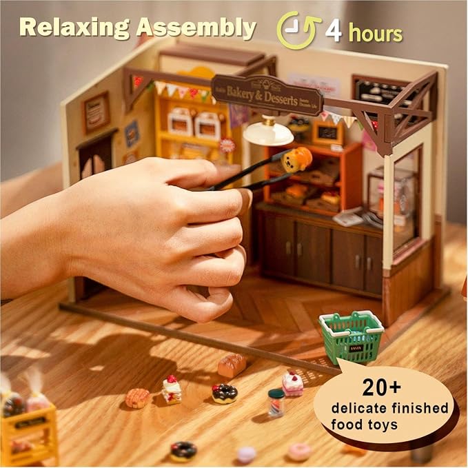 Rolife DIY Miniature Doll House Kit, Build Becka's Bakery Diorama House - Image 5