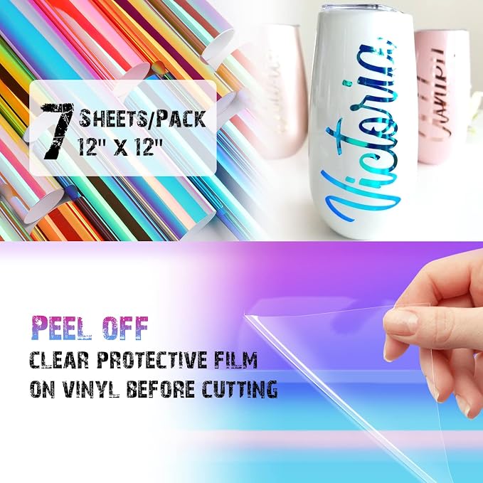 TECKWRAP Holographic Opal Craft Vinyl 12" x 12" 7 Sheets/Pack - Image 4