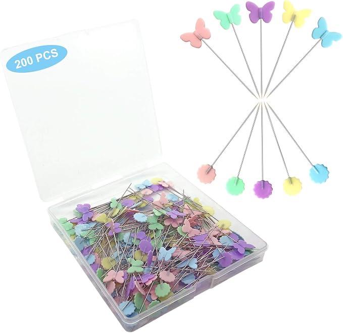 Hovesty 200pcs Sewing Pins Flat Head Straight Pins by Hovesty